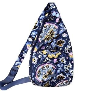 New Vera Bradley Essential Sling Backpack Retired Charmont Meadow Quilted Cotton